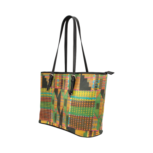 Kente Leather Tote Bag/Small (Model 1651)