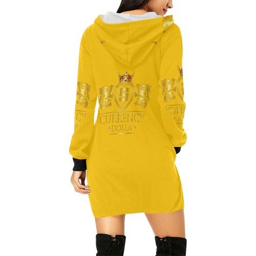 CURRENCY_DOLLA All Over Print Hoodie Mini Dress (Model H27)