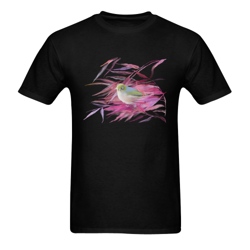 Cute little SilverEye, angry bird watercolor Men's T-Shirt in USA Size (Two Sides Printing)