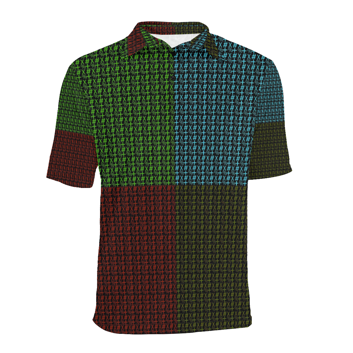 NUMBERS Collection Symbols 4 way Men's All Over Print Polo Shirt (Model T55)