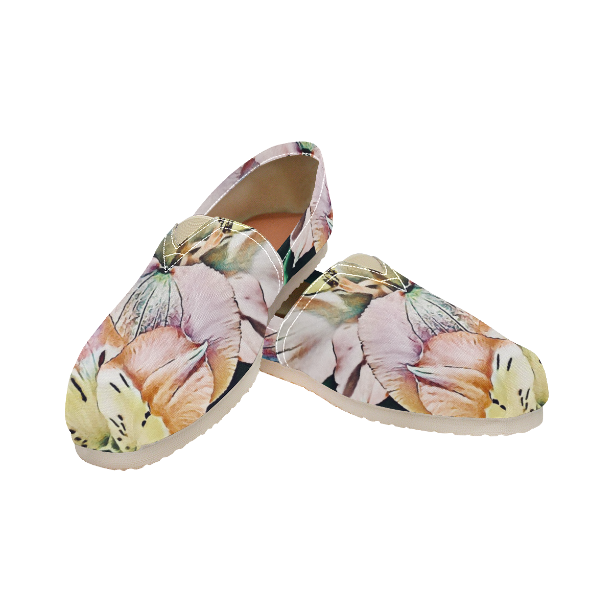Impression Floral 10192 by JamColors Women's Classic Canvas Slip-On (Model 1206)