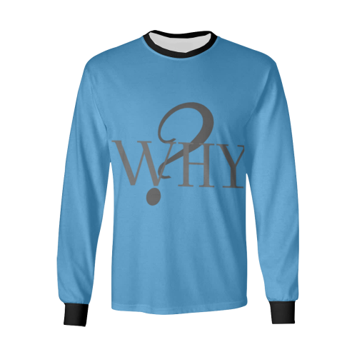 Why? Pastel blue Men's All Over Print Long Sleeve T-shirt (Model T51)