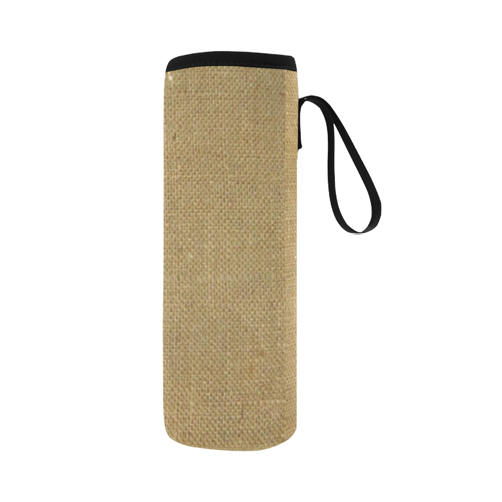 Burlap Coffee Sack Neoprene Water Bottle Pouch/Large