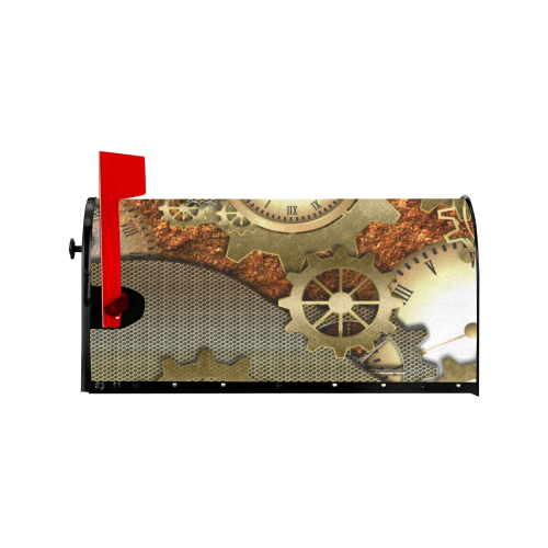 Steampunk in gold Mailbox Cover