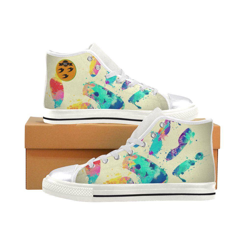 34 Beautiful finger many colors Women's Classic High Top Canvas Shoes (Model 017)