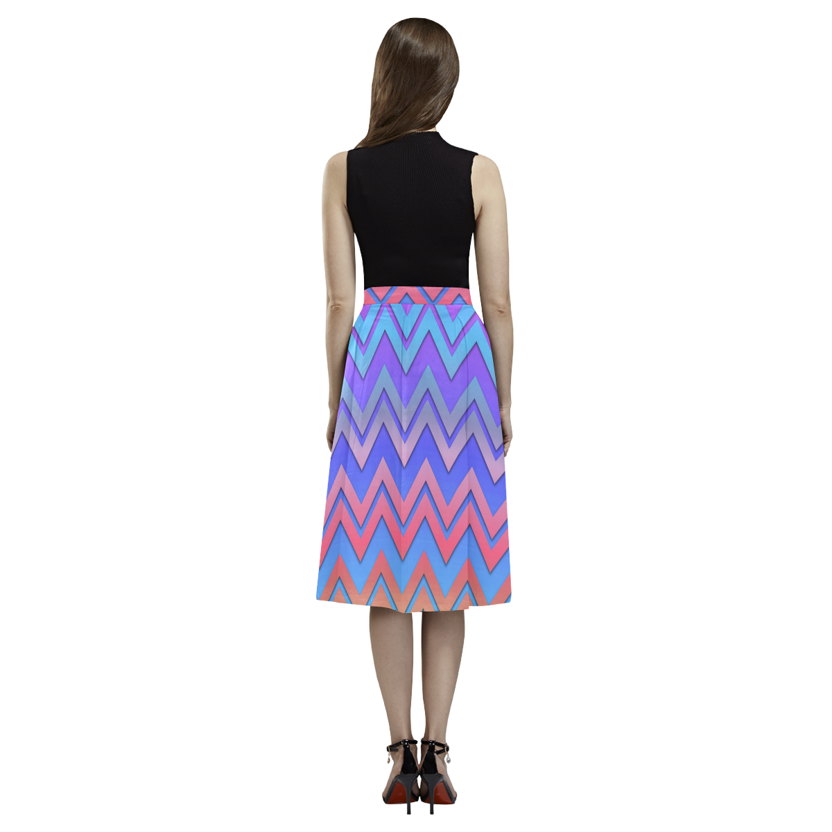 Chevron Love Aoede Crepe Skirt (Model D16)