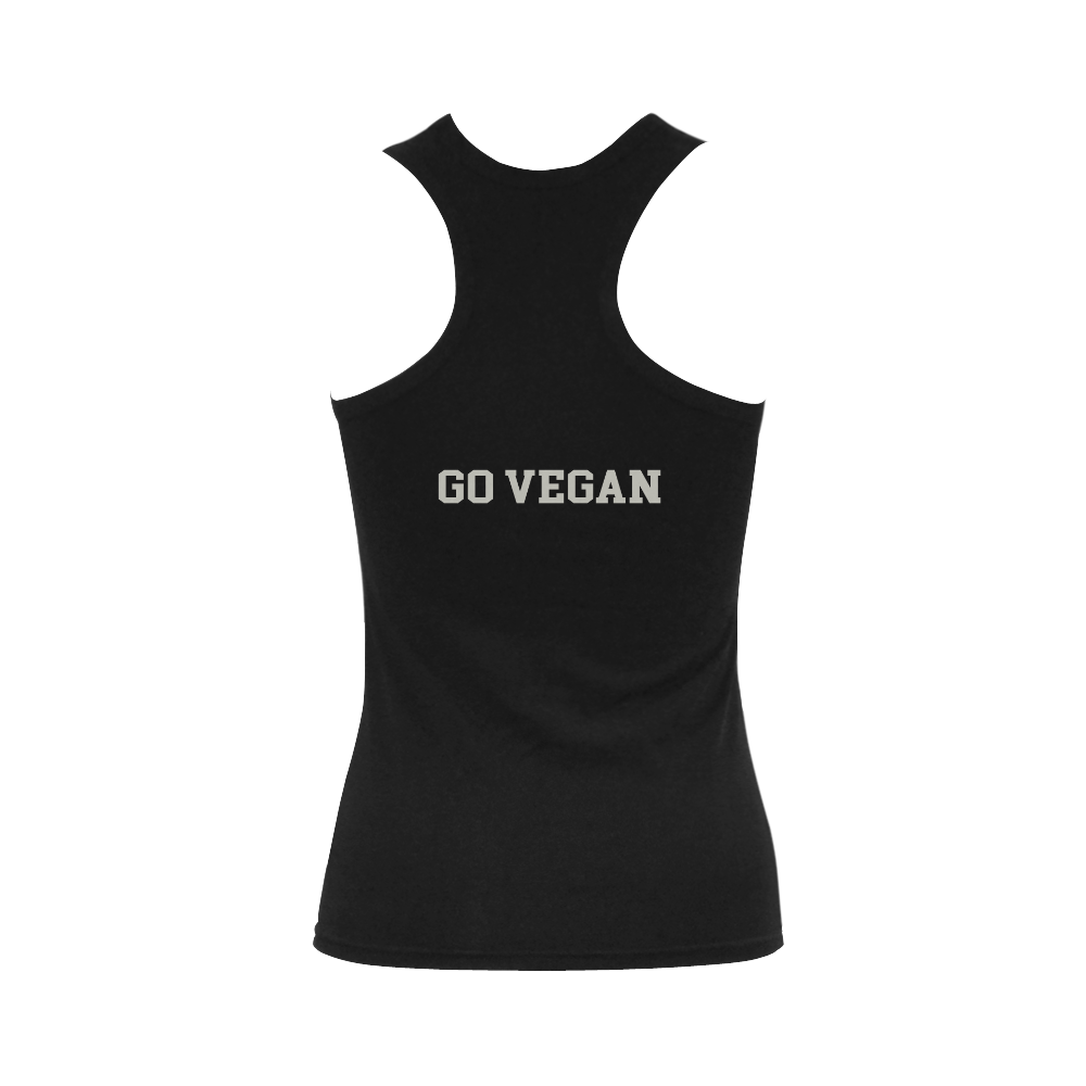 Friends Not Food (Go Vegan) Women's Shoulder-Free Tank Top (Model T35)