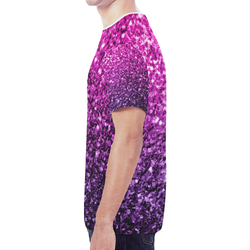 Beautiful Purple Pink Ombre glitter sparkles New All Over Print T-shirt for Men (Model T45)
