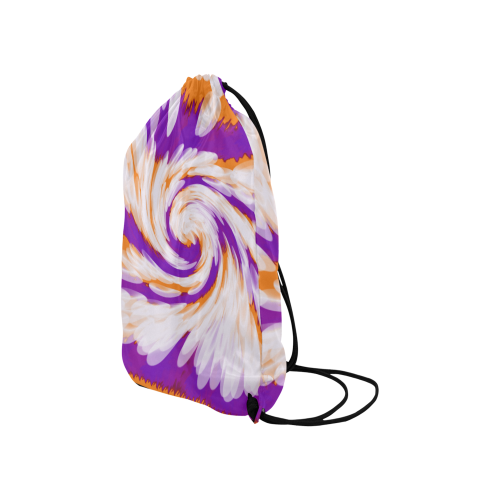 Purple Orange Tie Dye Swirl Abstract Small Drawstring Bag Model 1604 (Twin Sides) 11"(W) * 17.7"(H)