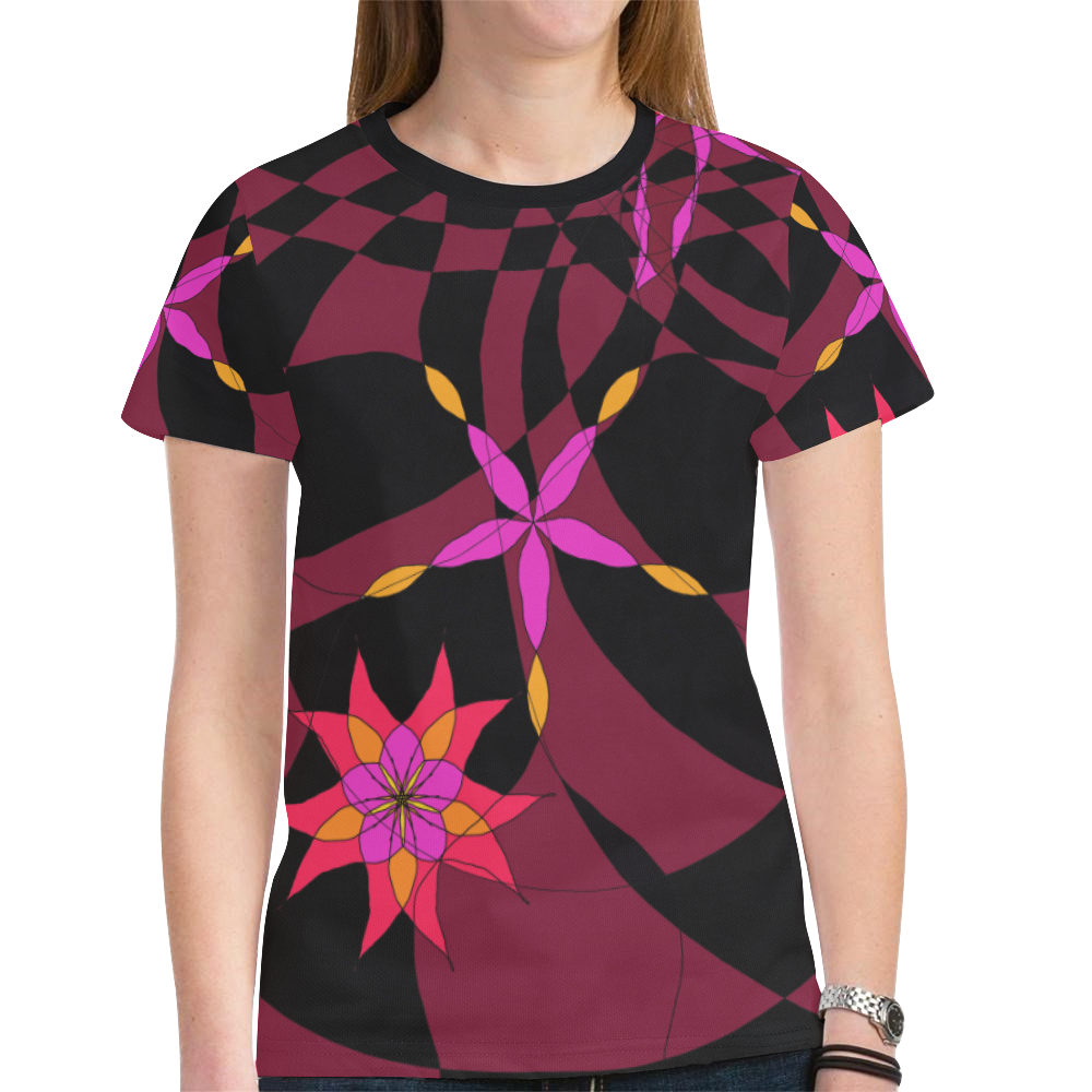 Abstract # 12 New All Over Print T-shirt for Women (Model T45)