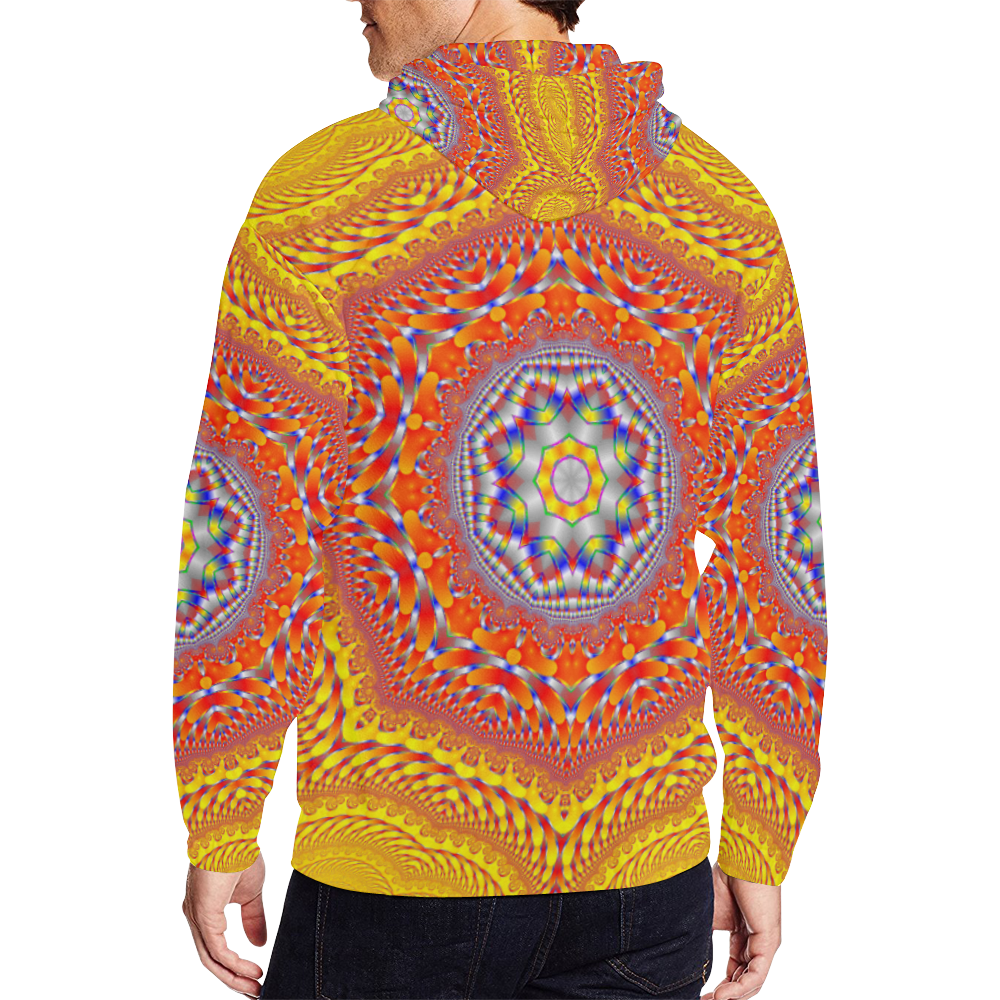Face to Face All Over Print Full Zip Hoodie for Men/Large Size (Model H14)