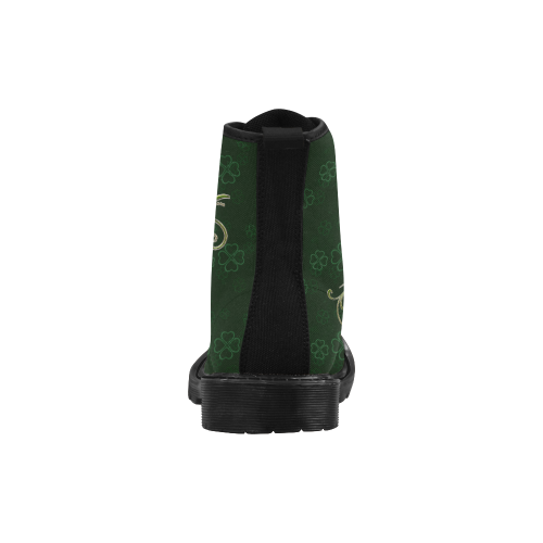 Elegant 4-Leaf Clover Martin Boots for Women (Black) (Model 1203H)
