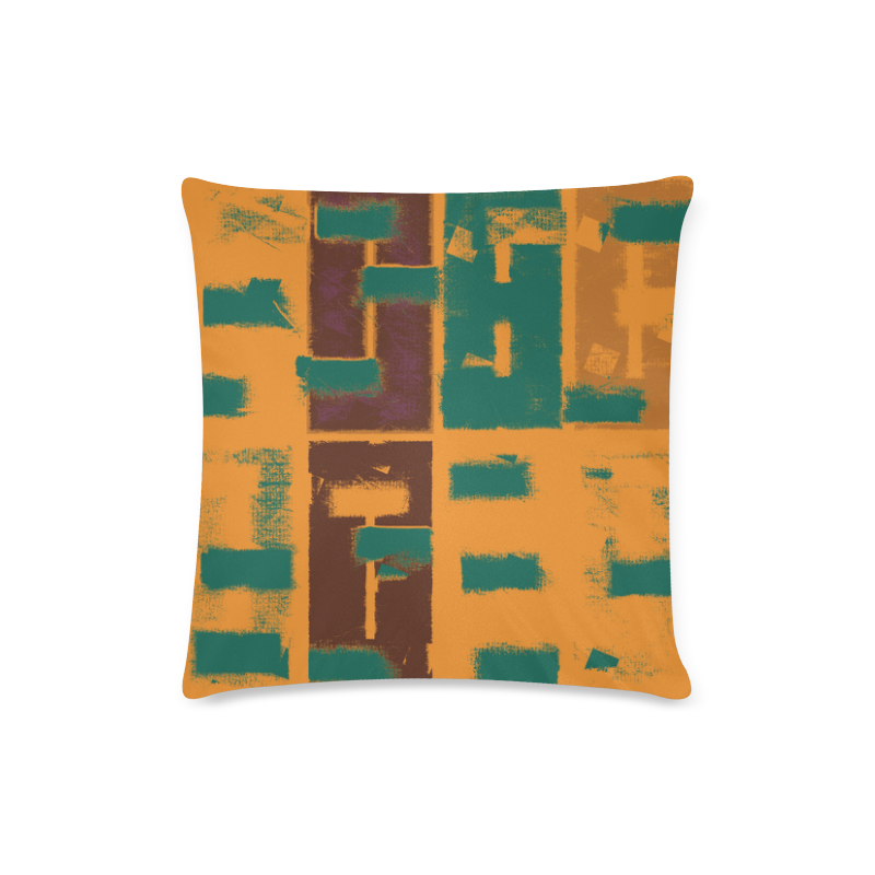 Orange texture Custom Zippered Pillow Case 16"x16"(Twin Sides)