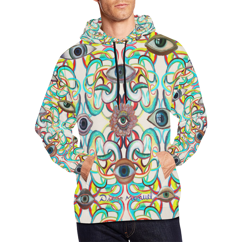 Graffiti-ojos-2 All Over Print Hoodie for Men/Large Size (USA Size) (Model H13)