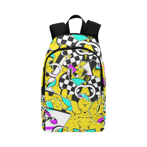 Shapes on a yellow background Fabric Backpack for Adult (Model 1659)