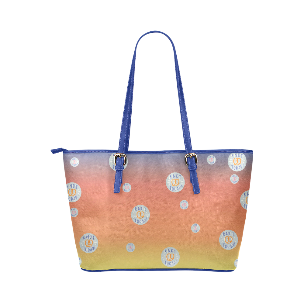 Funky Magic Knot Today Leather Tote Bag/Large (Model 1651)