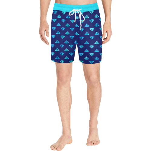 Colorful Pizza Pattern Swim Trunks Men's Mid-Length Swim Shorts (Model L39)