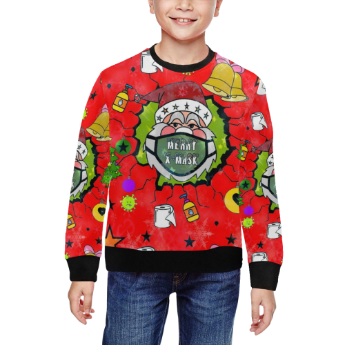 Merry X Mask by Nico Bielow All Over Print Crewneck Sweatshirt for Kids (Model H29)