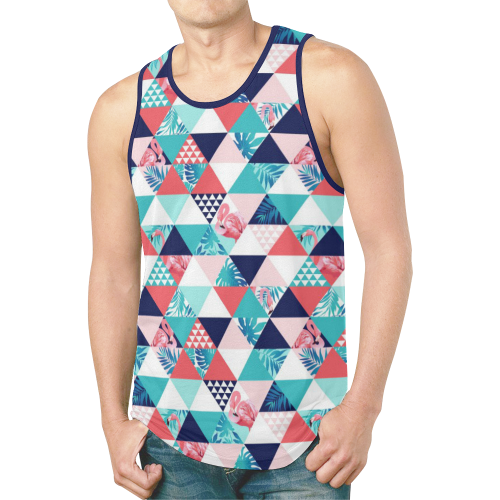 Flamingo Triangle Pattern New All Over Print Tank Top for Men (Model T46)