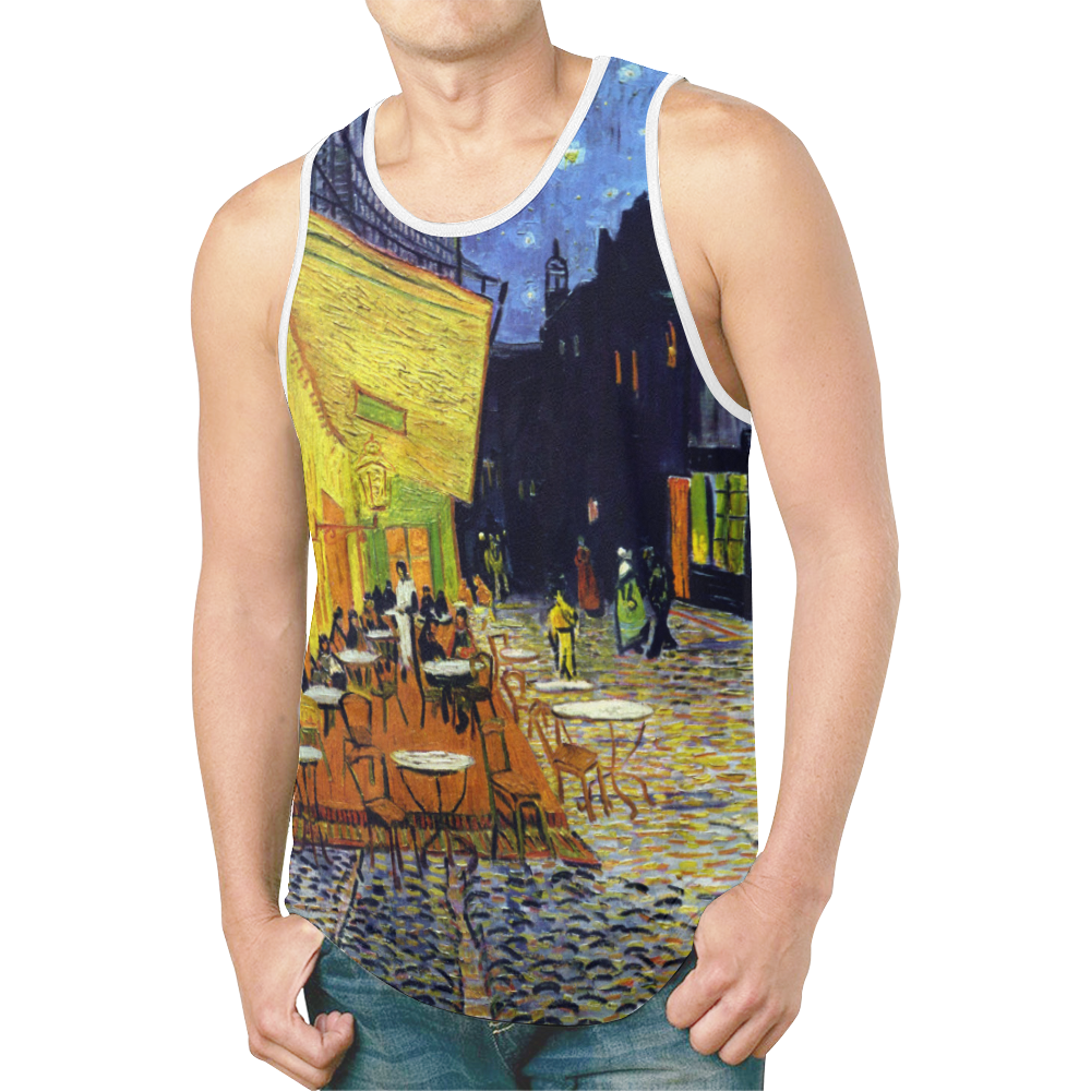 Vincent Willem van Gogh - Cafe Terrace at Night New All Over Print Tank Top for Men (Model T46)