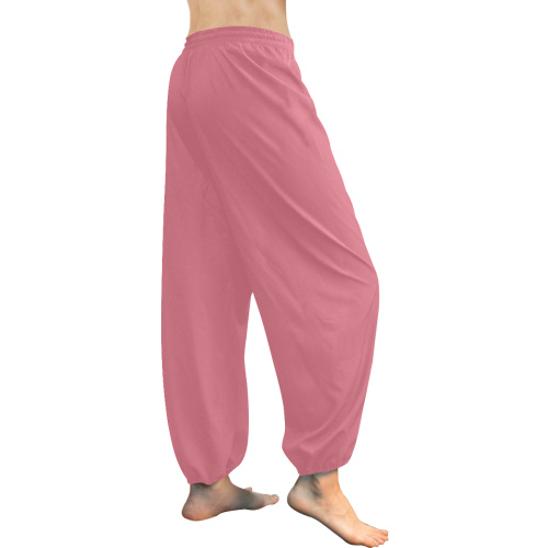 Peaceful Carnation Pink Solid Color Women's All Over Print Harem Pants (Model L18)
