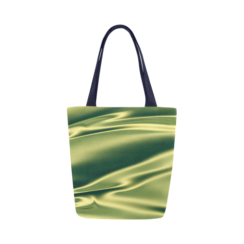 Green satin 3D texture Canvas Tote Bag (Model 1657)