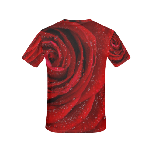 Red rosa All Over Print T-Shirt for Women (USA Size) (Model T40)