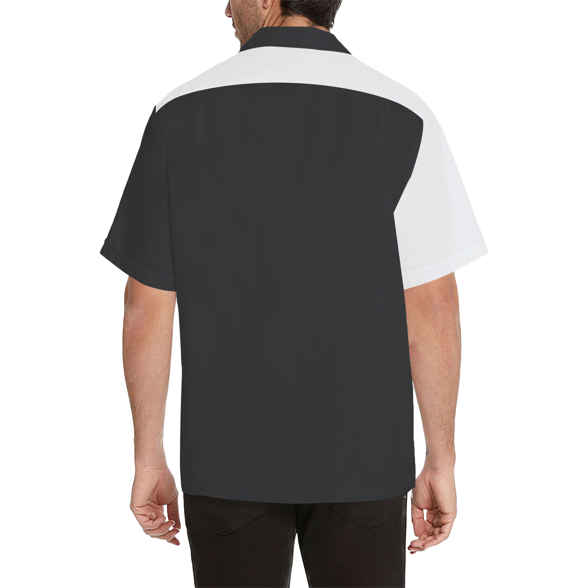 Black & White Dual Color Hawaiian Shirt (Model T58)
