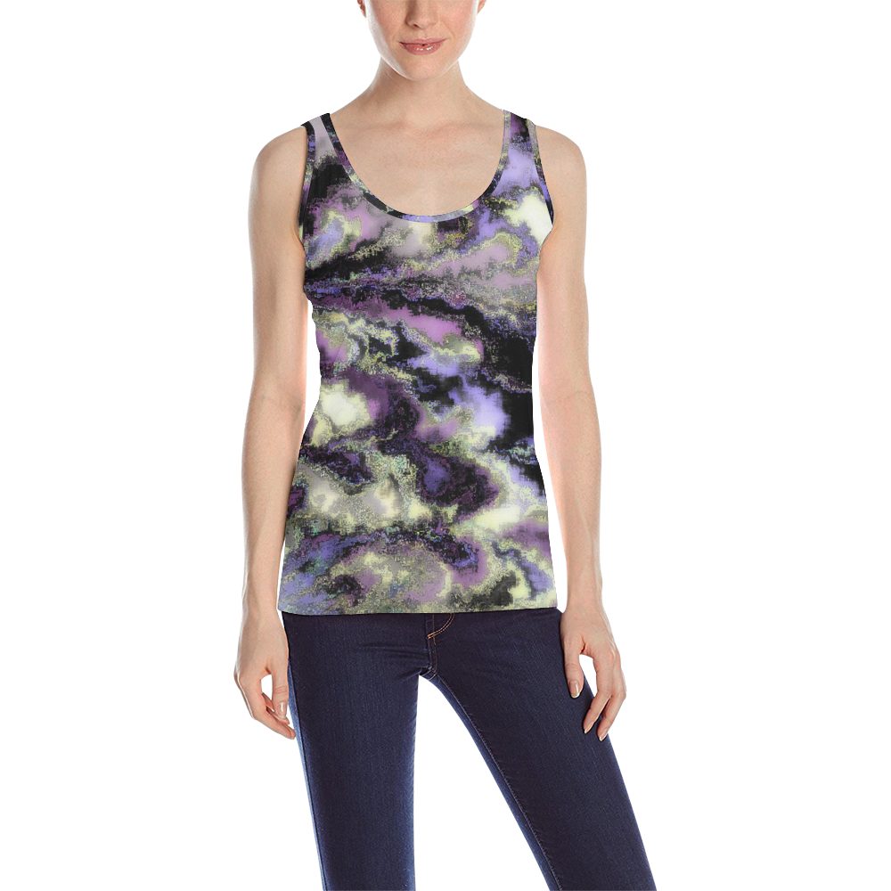 Purple marble All Over Print Tank Top for Women (Model T43)