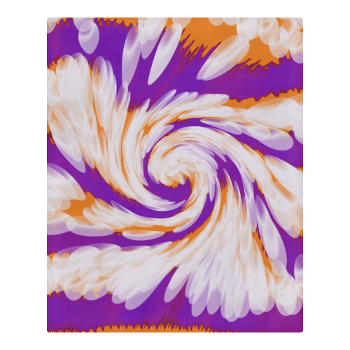 Purple Orange Tie Dye Swirl Abstract 3-Piece Bedding Set