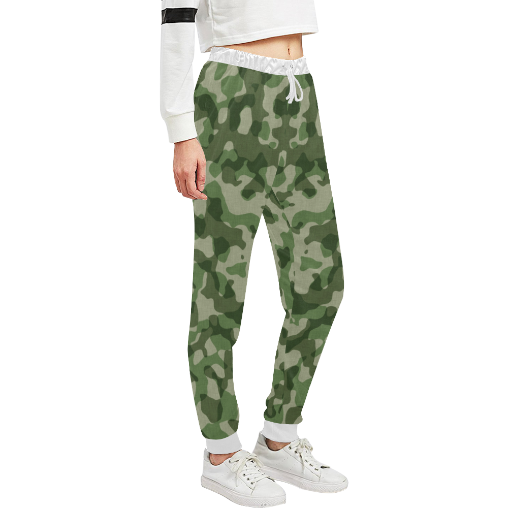 CAMOUFLAGE-GREEN 1 Unisex All Over Print Sweatpants (Model L11)