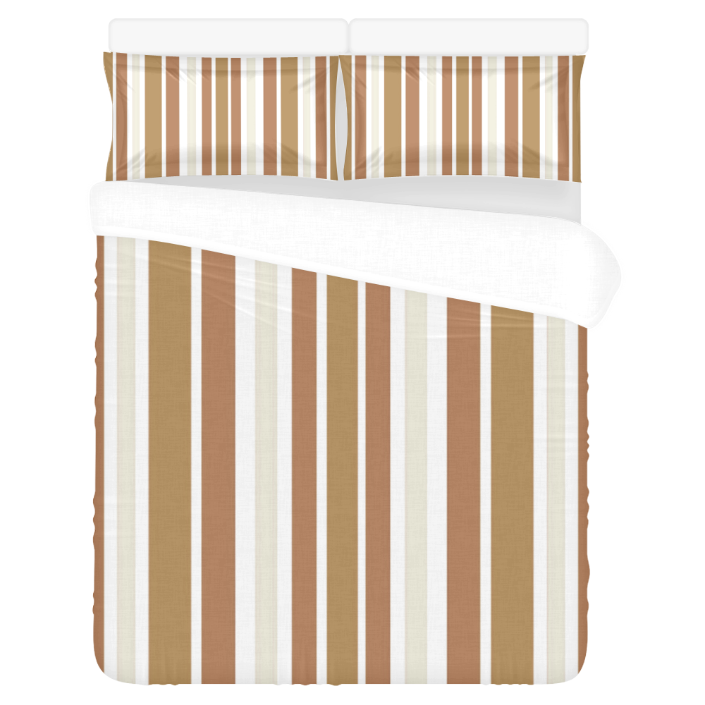 Gold Sienna Stripes 3-Piece Bedding Set