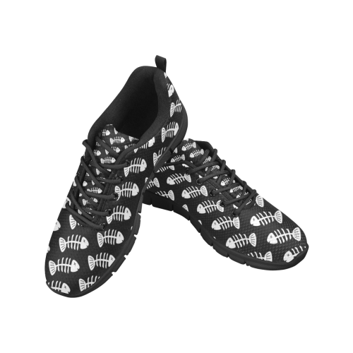 Fish Bones Pattern Men's Breathable Running Shoes (Model 055)