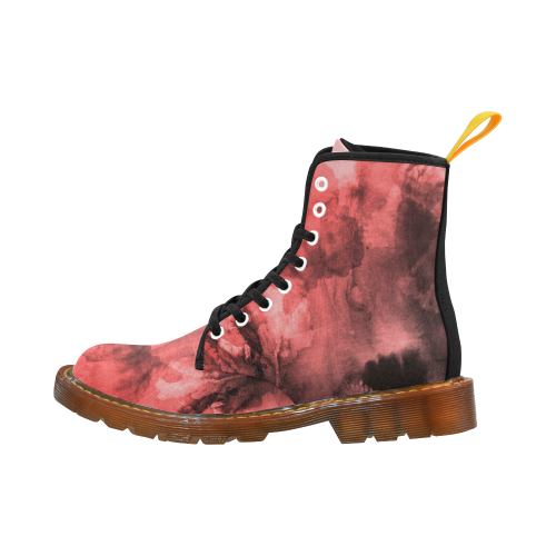 Red and Black Watercolour Martin Boots For Men Model 1203H