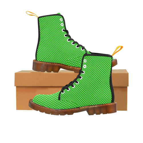 Green polka dots Martin Boots For Women Model 1203H