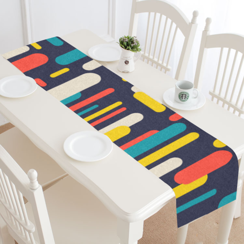 Colorful Rectangles Table Runner 14x72 inch