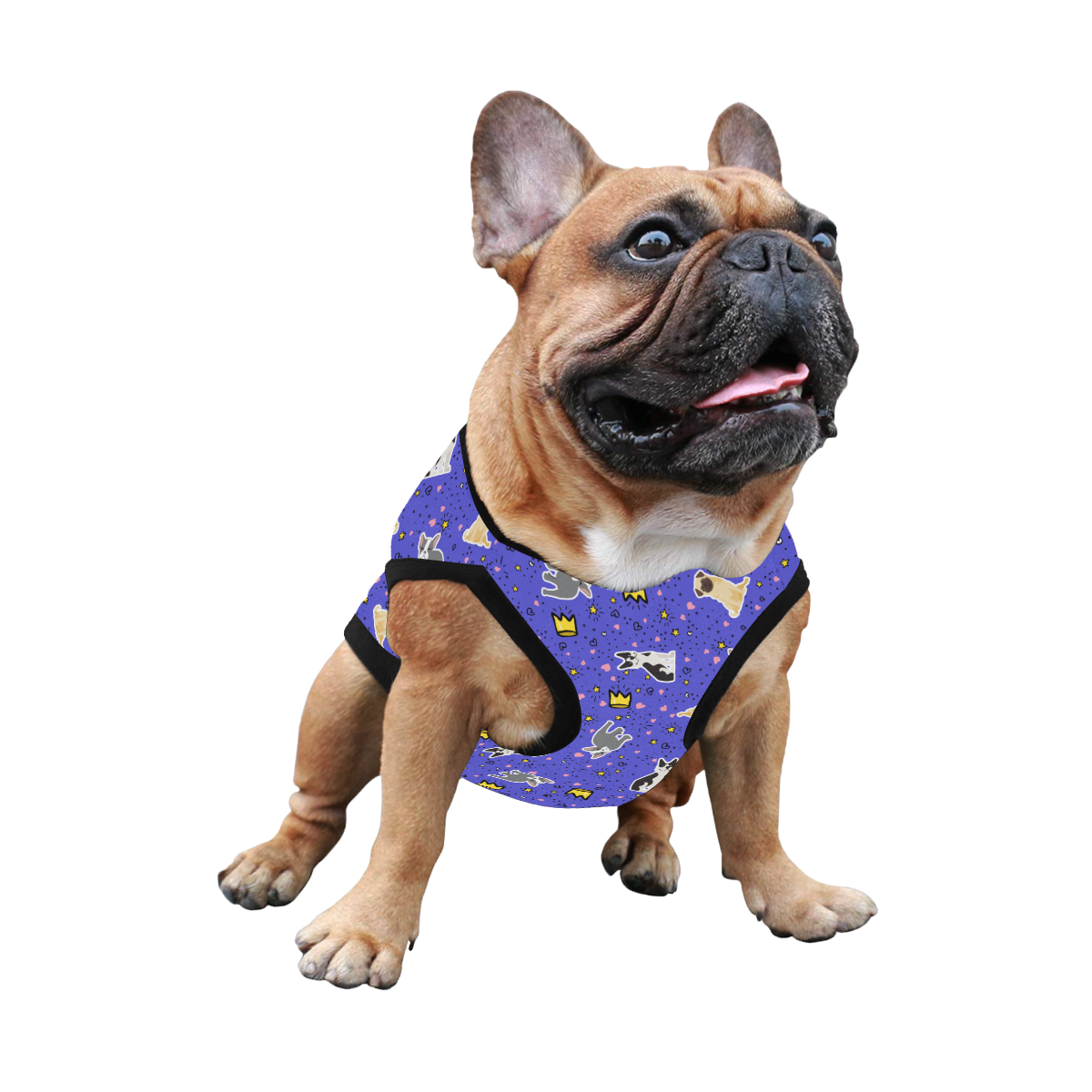 Pugs, Bostons and Frenchies Periwinkle Dog Shirt All Over Print Pet Tank Top