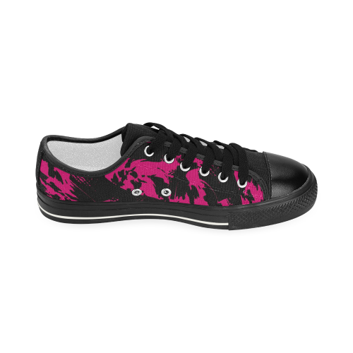 Pink and Black Paint Splatter Women's Classic Canvas Shoes (Model 018)