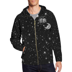Mystic Sun and Moon All Over Print Full Zip Hoodie for Men/Large Size (Model H14)