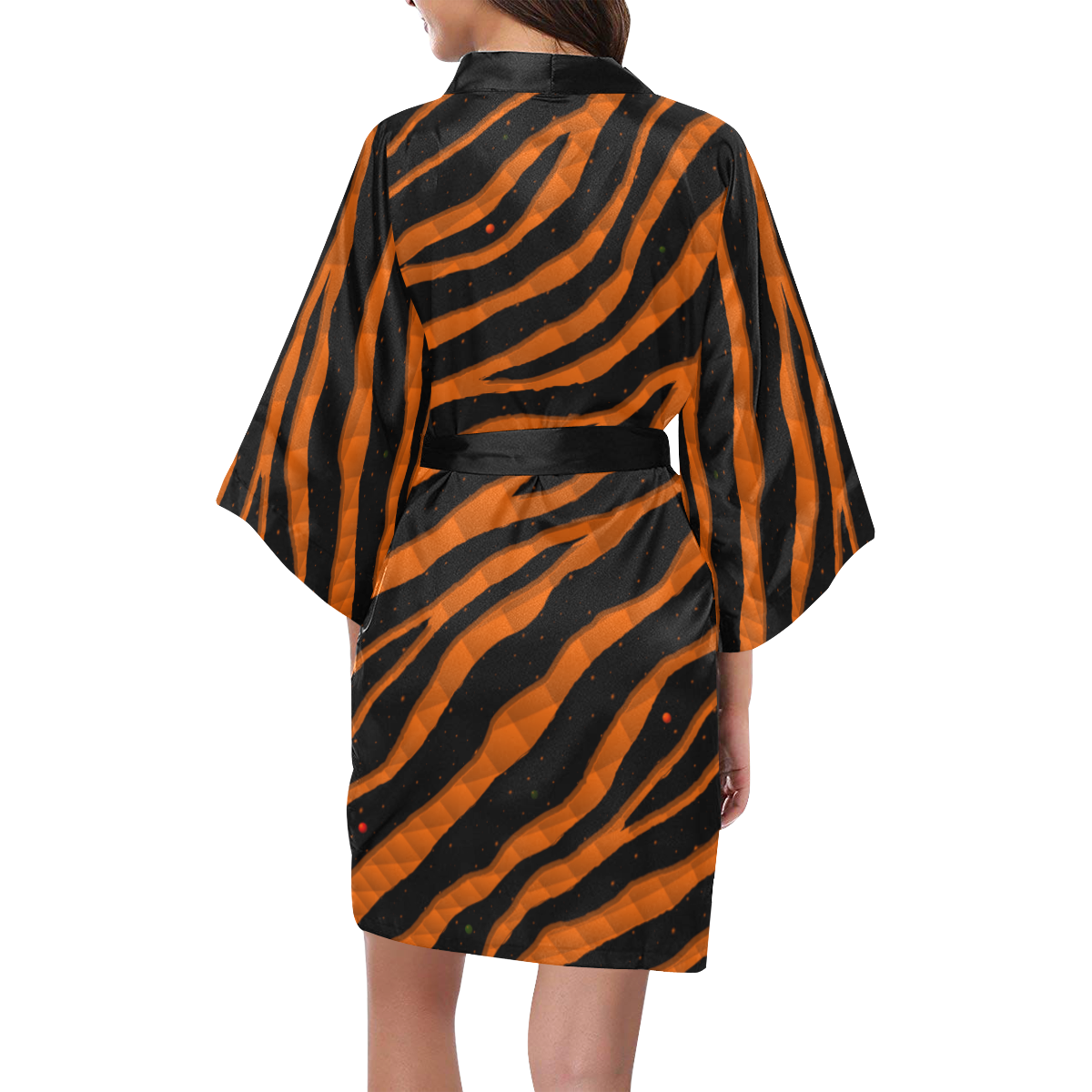 Ripped SpaceTime Stripes - Orange Kimono Robe