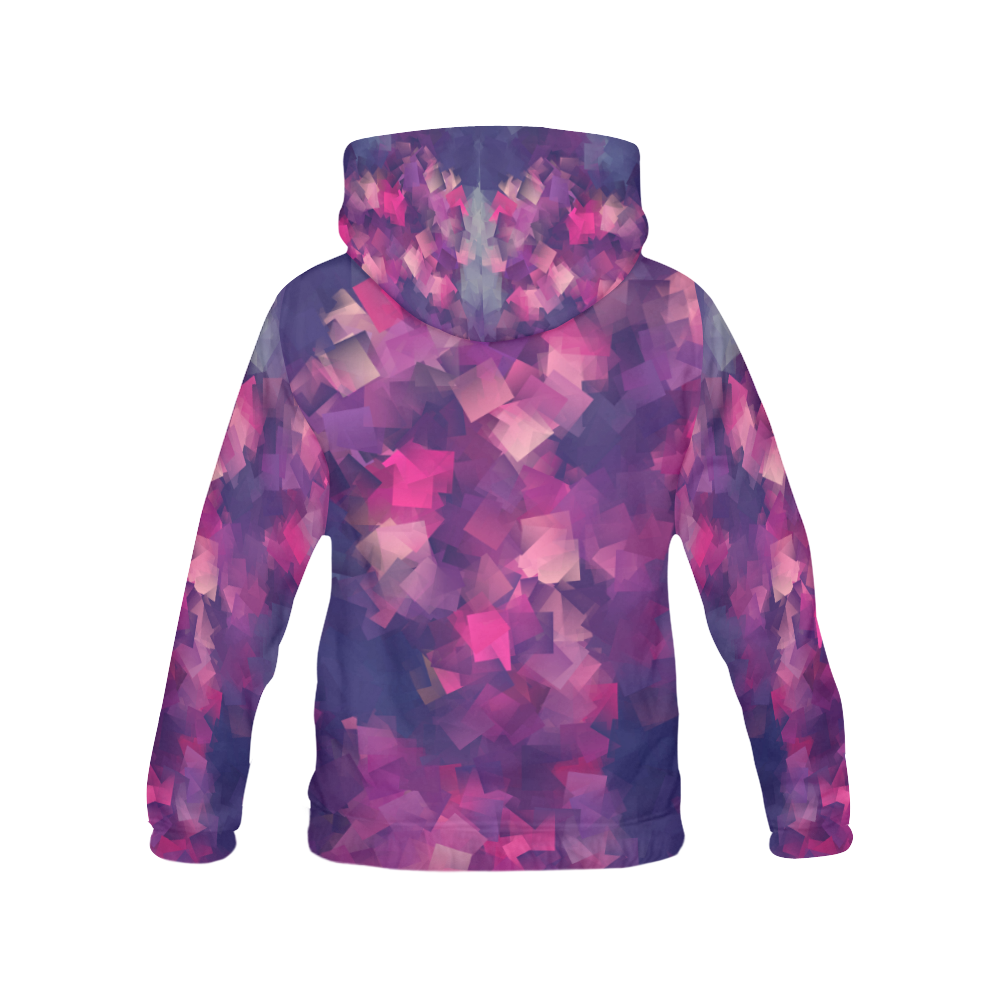 purple pink magenta cubism #modern All Over Print Hoodie for Women (USA Size) (Model H13)