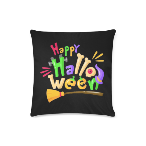 Happy Halloween Spooky Friends Custom Zippered Pillow Case 16"x16"(Twin Sides)