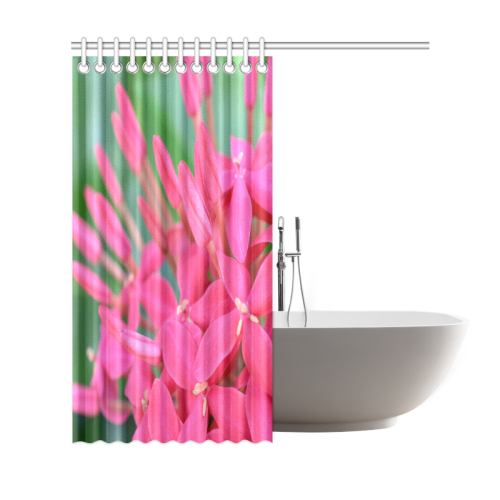 Macro Pink Flowers Shower Curtain 69"x72"