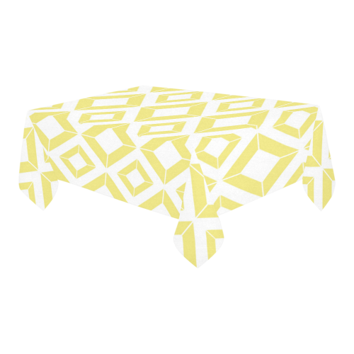 Geometric gold Cotton Linen Tablecloth 60" x 90"