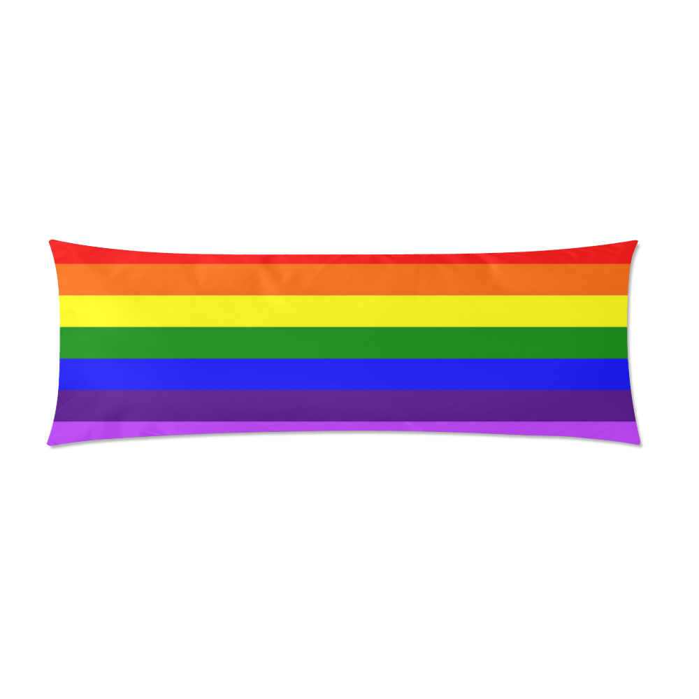 Rainbow Flag (Gay Pride - LGBTQIA+) Custom Zippered Pillow Case 21"x60"(Two Sides)