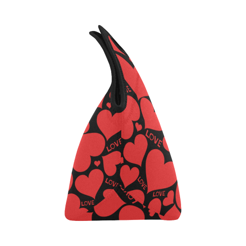 Love Red Hearts Neoprene Lunch Bag/Small (Model 1669)