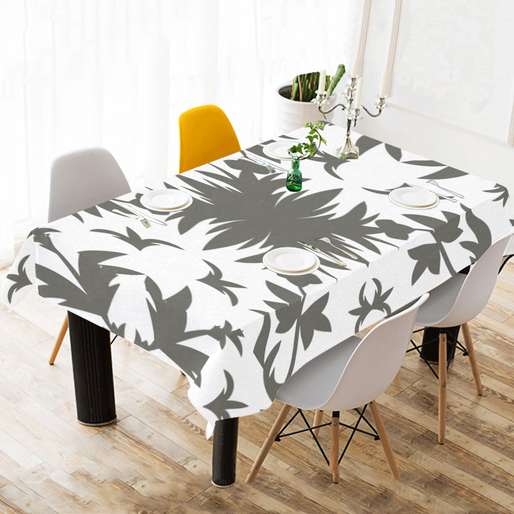 floral damask Cotton Linen Tablecloth 60"x 104"