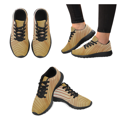 Shoes - women Gold lines ethnic Kid's Running Shoes (Model 020)