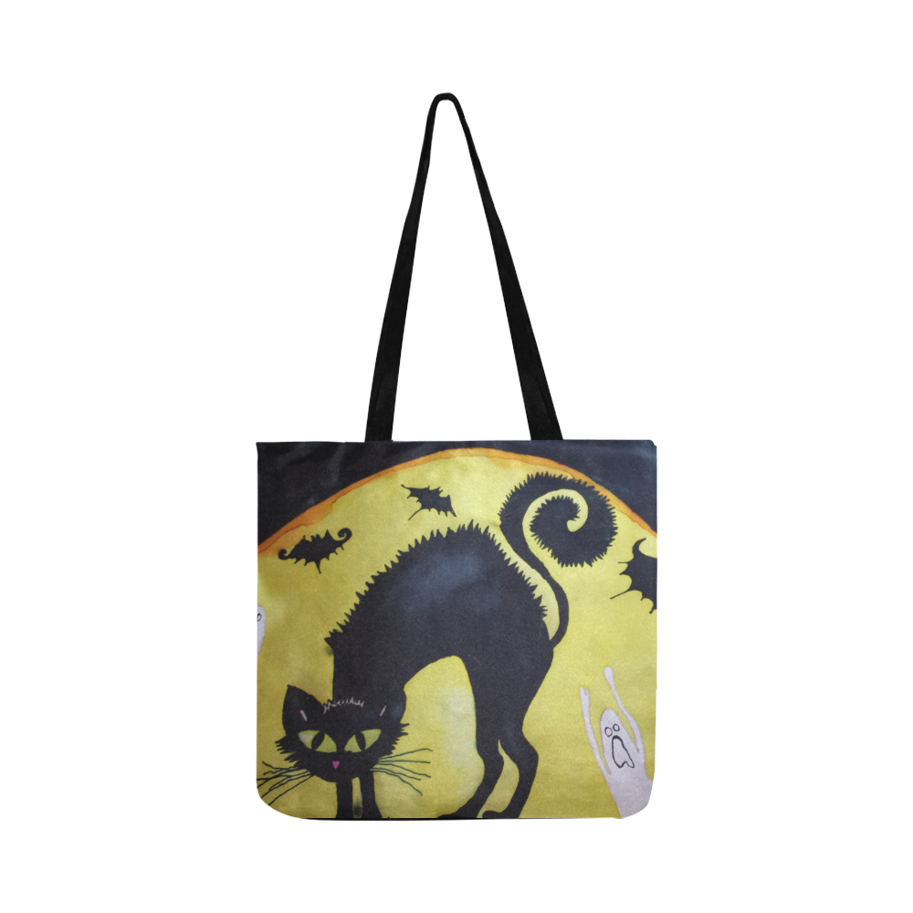 JH Witch cat Reusable Shopping Bag Model 1660 (Two sides)