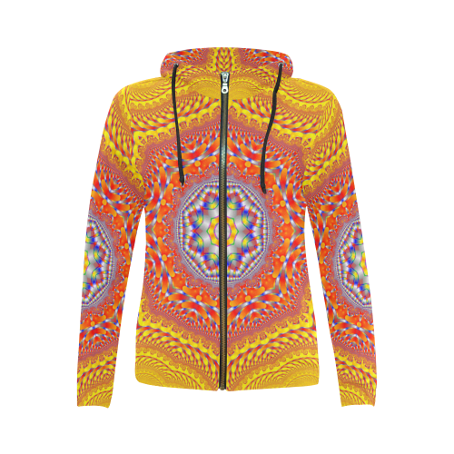 Face to Face All Over Print Full Zip Hoodie for Women (Model H14)